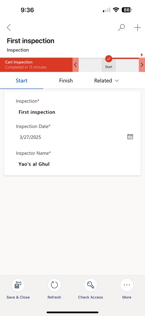 Inspection Page